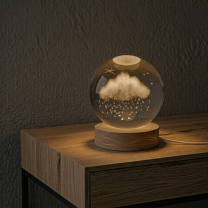 Bola de cristal con una nube y lluvia | Kyllife