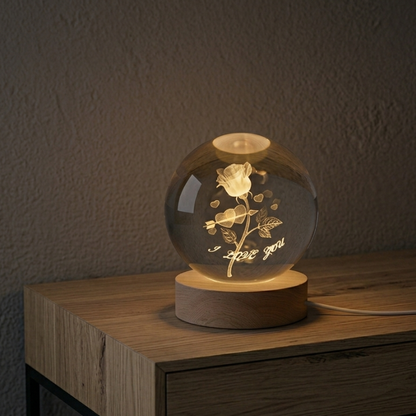 Bola de cristal con una rosa | Kyllife