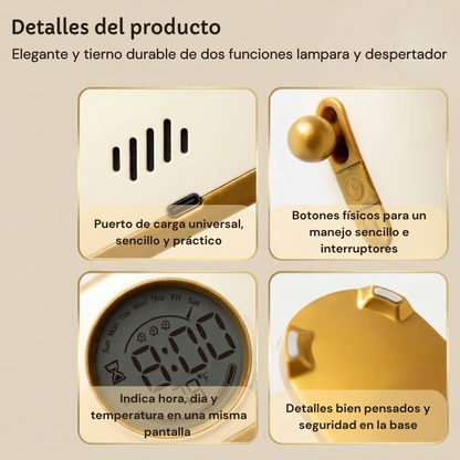 Reloj tostadora con luz cálida y relajante