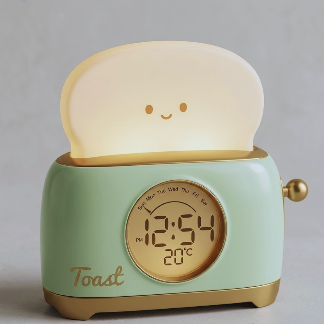 Reloj tostadora con luz cálida y relajante
